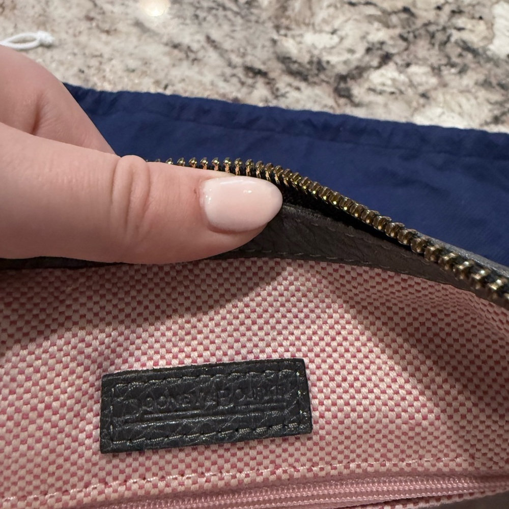 NWOT Dooney & Bourke Charcoal Leather Shoulder Bag - Picture 6 of 6